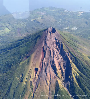 The crater of Volcano Concepción